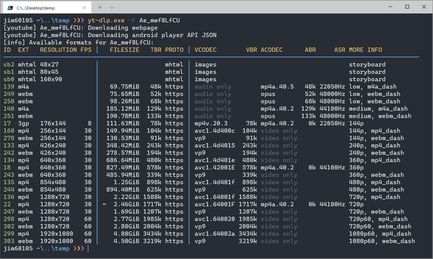 影片下載轉檔筆記 (Youtube、Twitch、TwitCasting、Twitter Spaces 音訊空間、fc2 live、ffmpeg、yt-dlp)